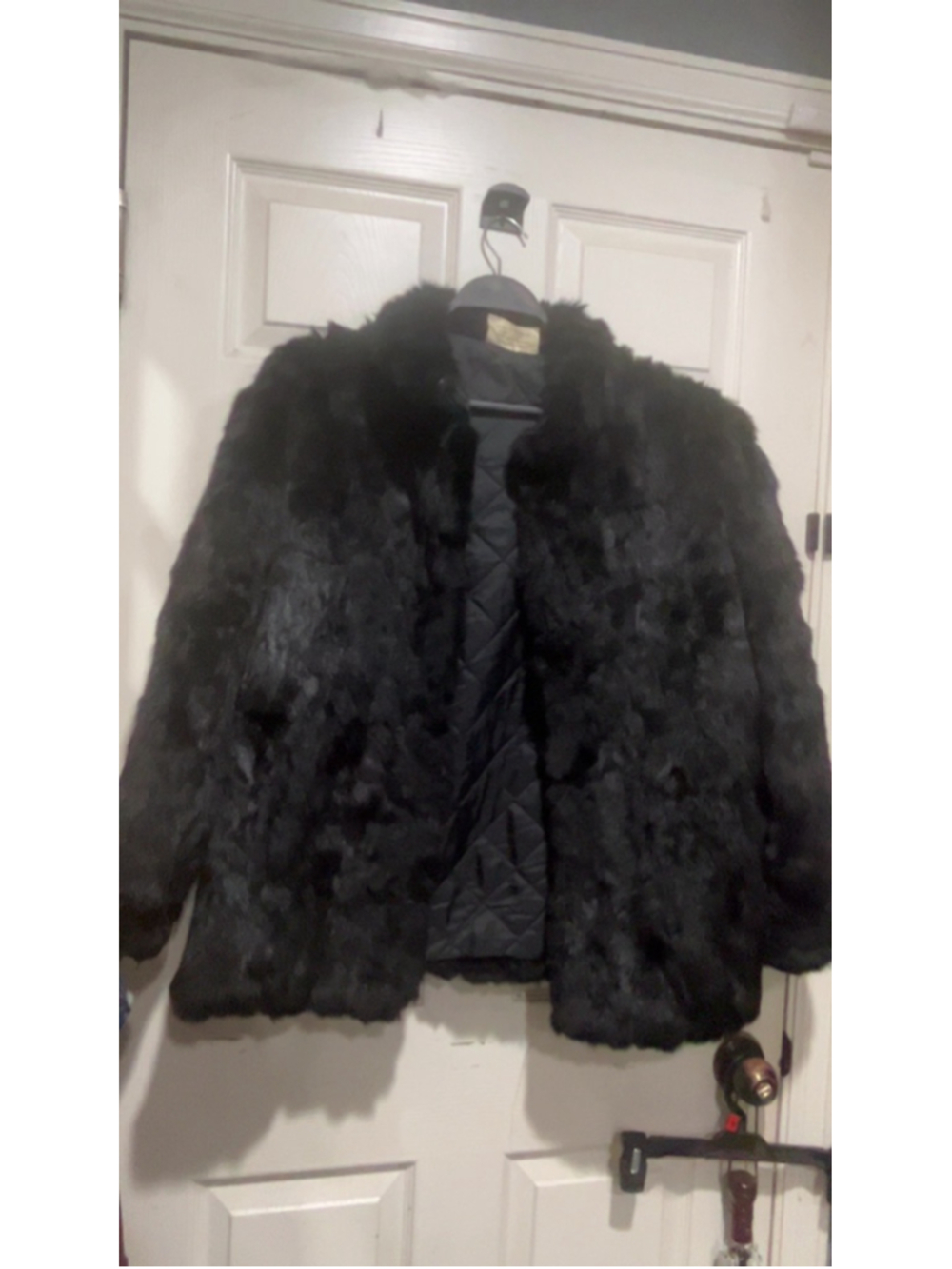 Women's Vintage Somerset Furs Black Rabbit Fur Coat M
